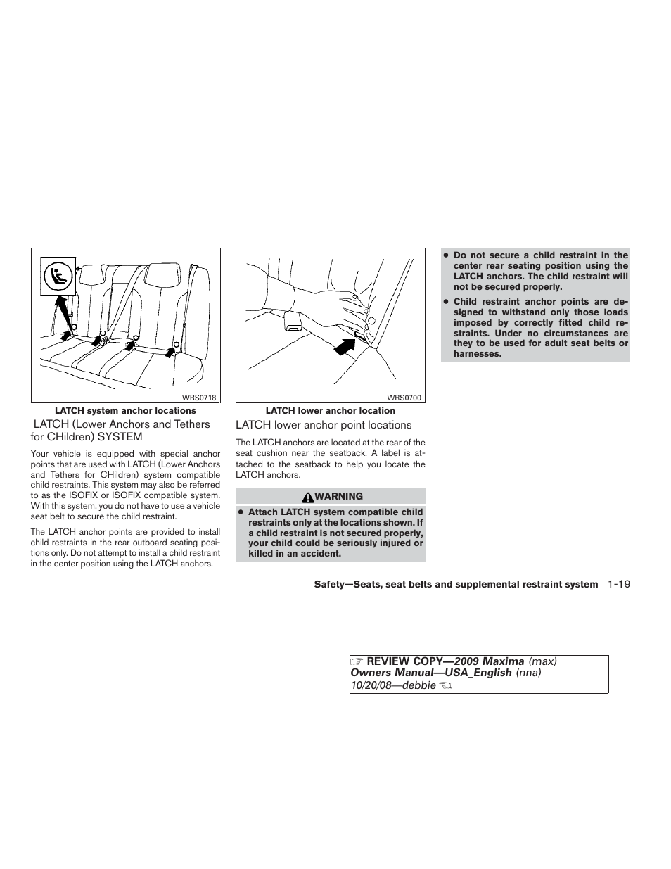 NISSAN 2009 Maxima - Owner's Manual User Manual | Page 34 / 419