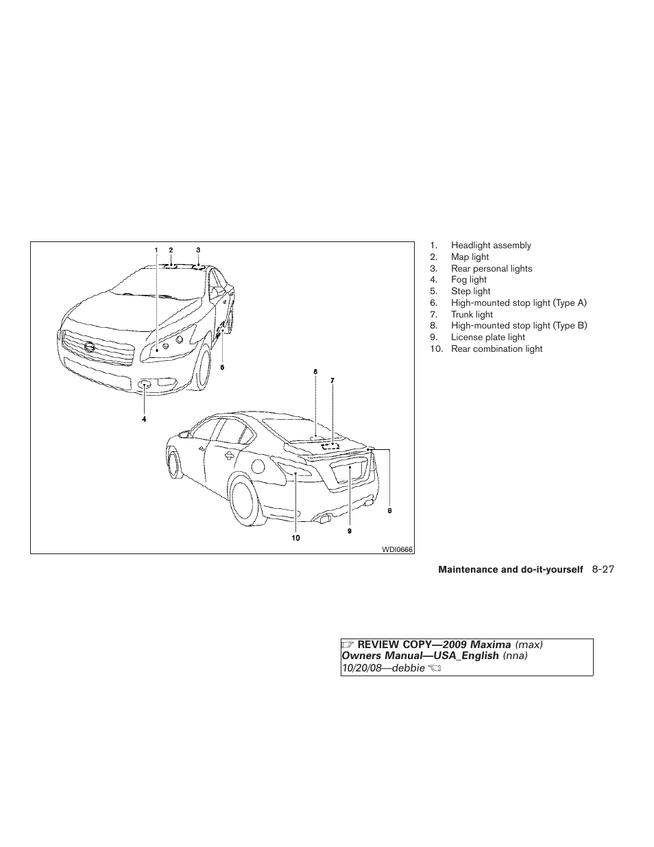 NISSAN 2009 Maxima - Owner's Manual User Manual | Page 368 / 419