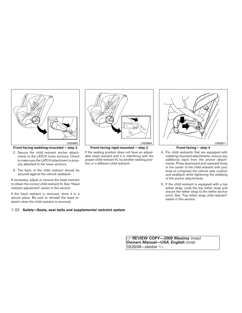 NISSAN 2009 Maxima - Owner's Manual User Manual | Page 37 / 419