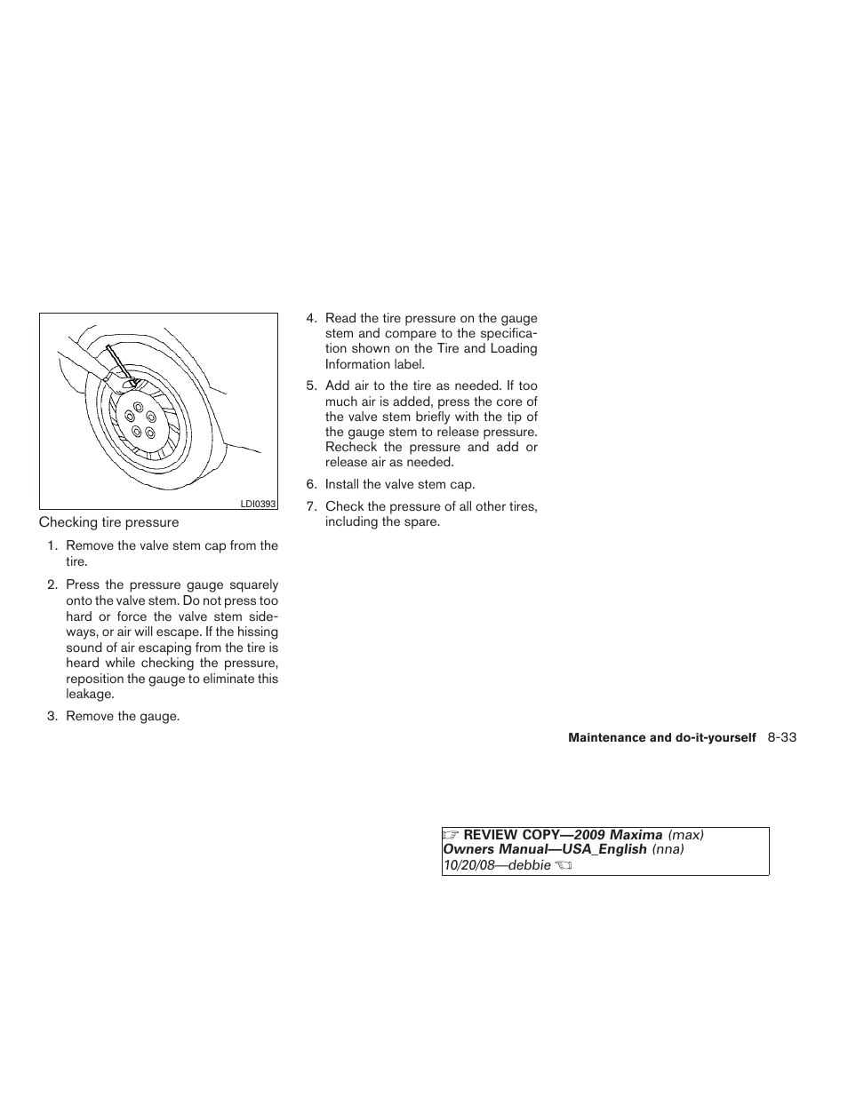 NISSAN 2009 Maxima - Owner's Manual User Manual | Page 374 / 419