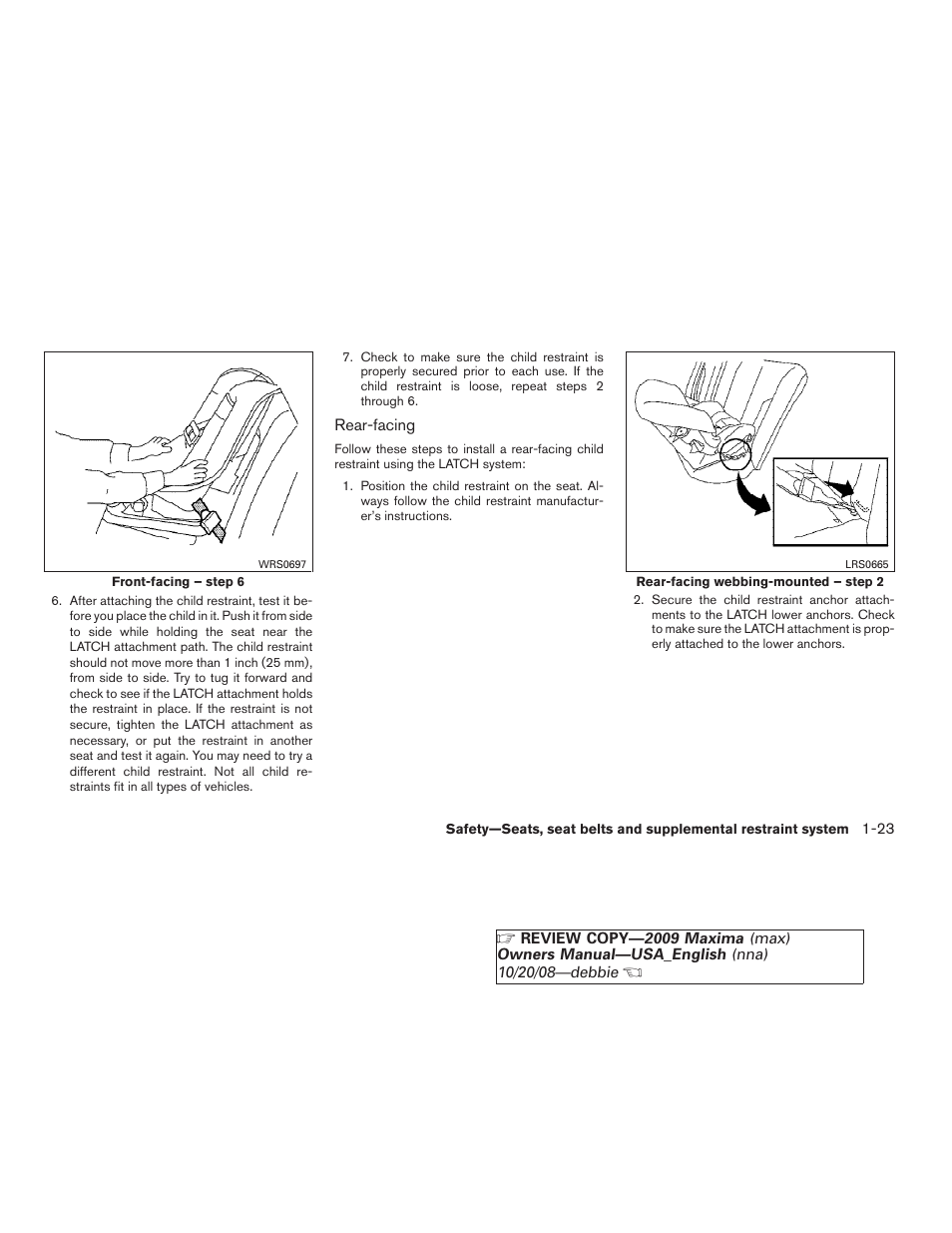 NISSAN 2009 Maxima - Owner's Manual User Manual | Page 38 / 419