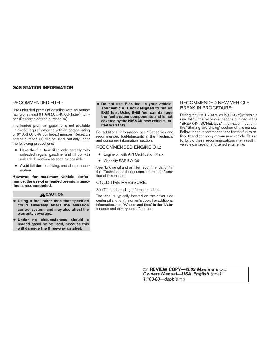 NISSAN 2009 Maxima - Owner's Manual User Manual | Page 419 / 419