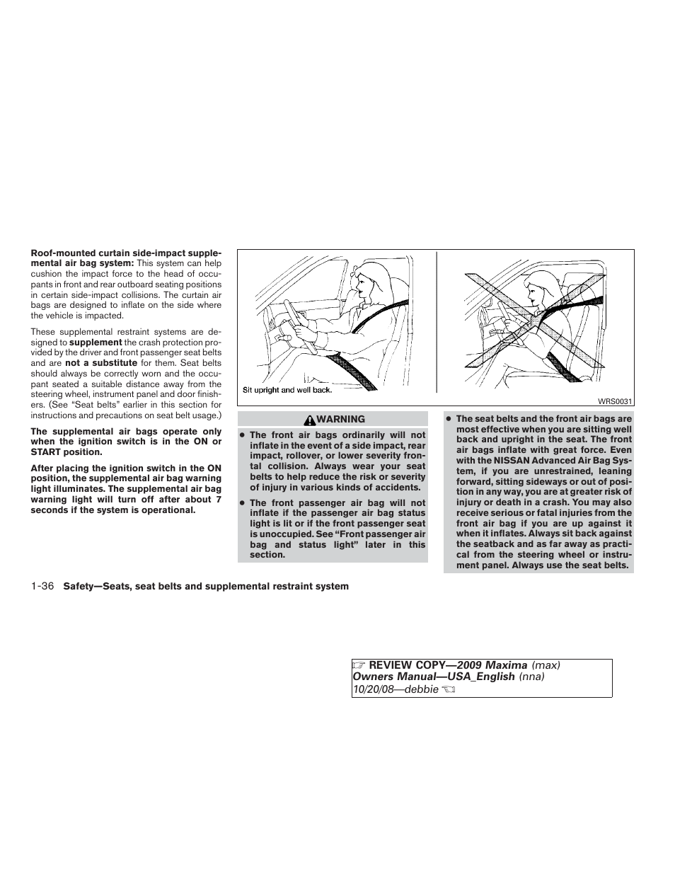 NISSAN 2009 Maxima - Owner's Manual User Manual | Page 51 / 419