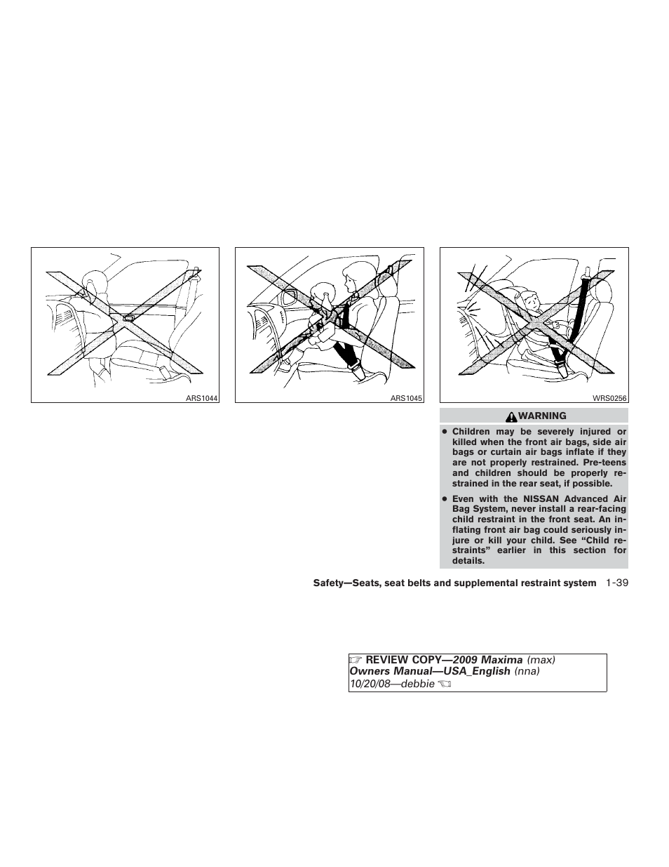 NISSAN 2009 Maxima - Owner's Manual User Manual | Page 54 / 419