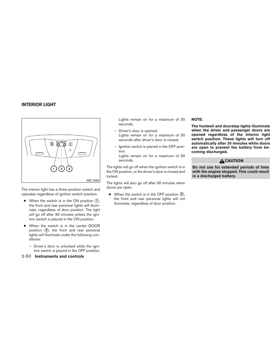 Interior light -50 | NISSAN 2010 Maxima - Owner's Manual User Manual | Page 123 / 458