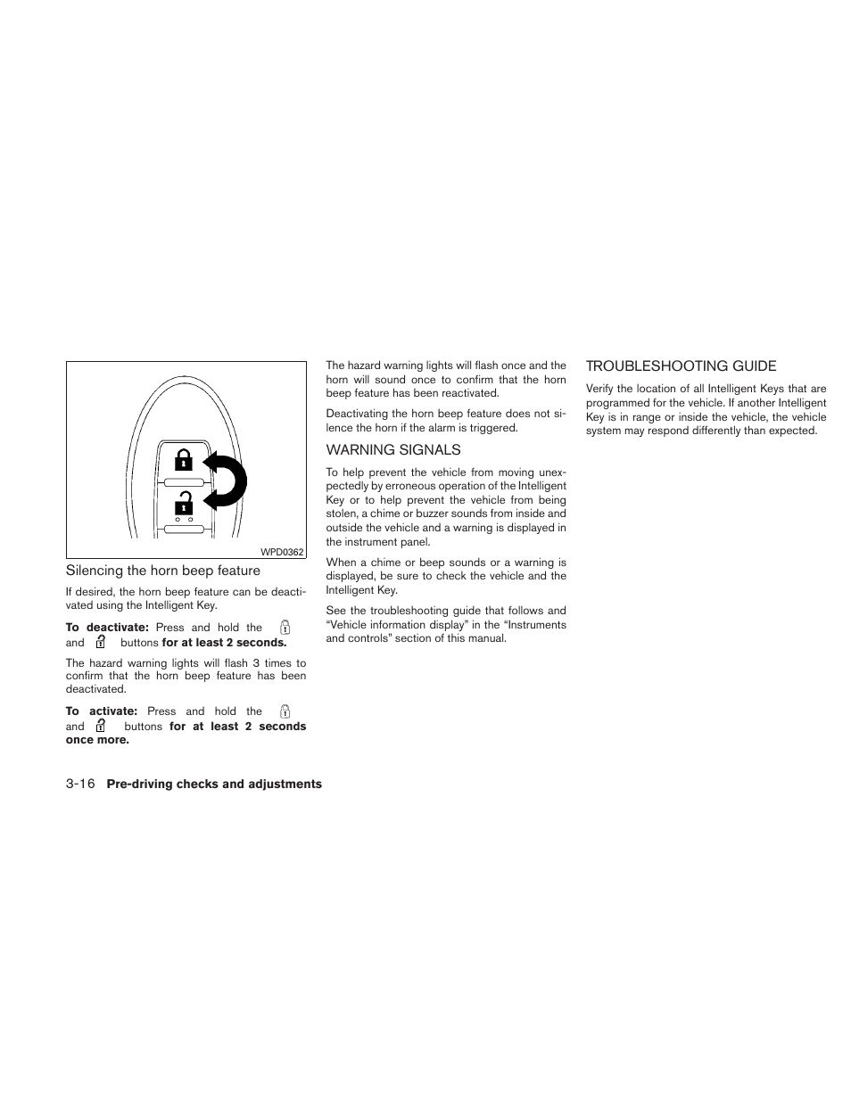 Warning signals -16 troubleshooting guide -16 | NISSAN 2010 Maxima - Owner's Manual User Manual | Page 145 / 458