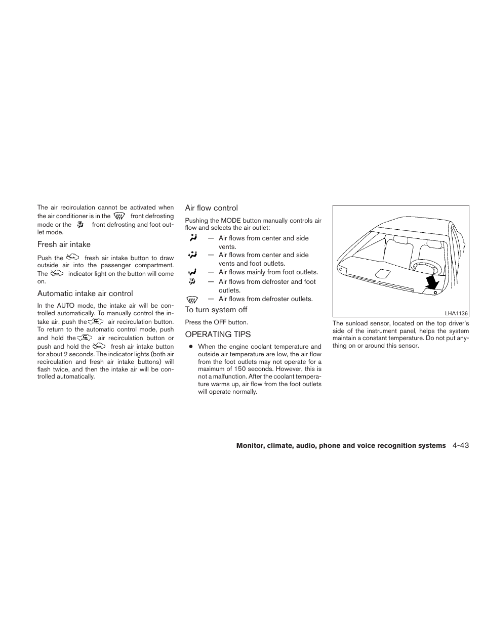Operating tips -43 | NISSAN 2010 Maxima - Owner's Manual User Manual | Page 204 / 458