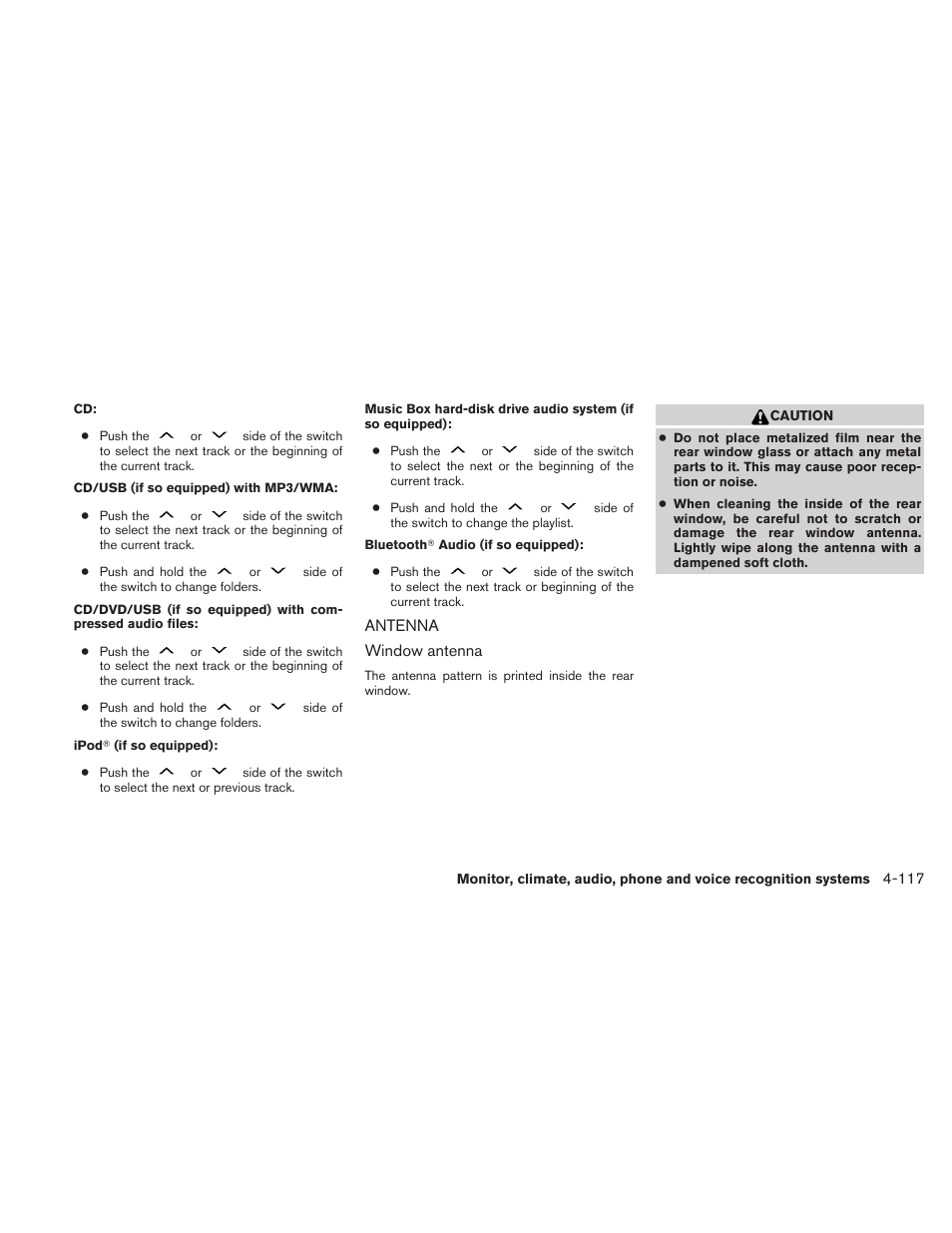 Antenna -117 | NISSAN 2010 Maxima - Owner's Manual User Manual | Page 278 / 458