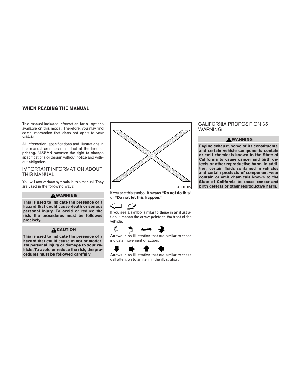 NISSAN 2010 Maxima - Owner's Manual User Manual | Page 3 / 458