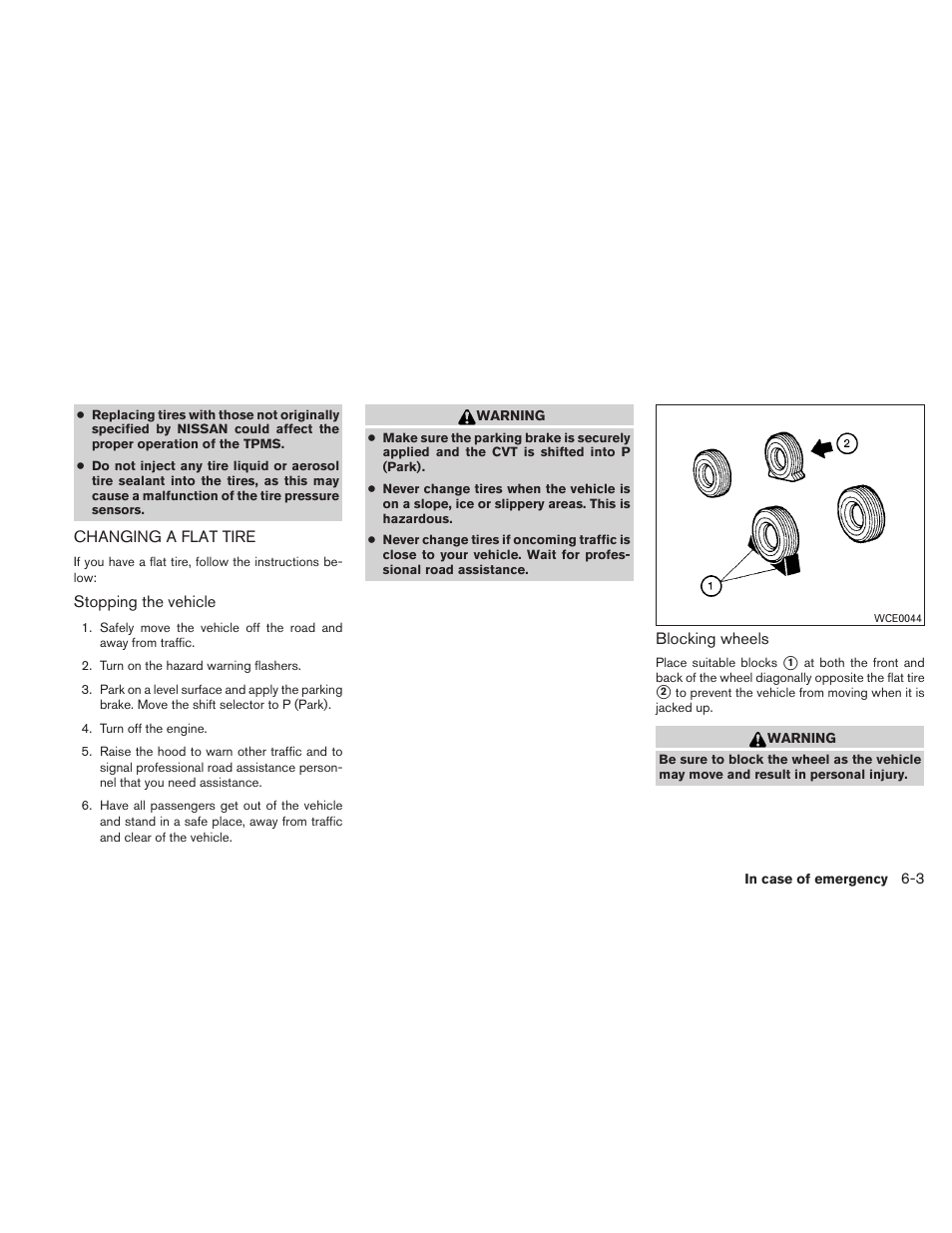 Changing a flat tire -3 | NISSAN 2010 Maxima - Owner's Manual User Manual | Page 360 / 458