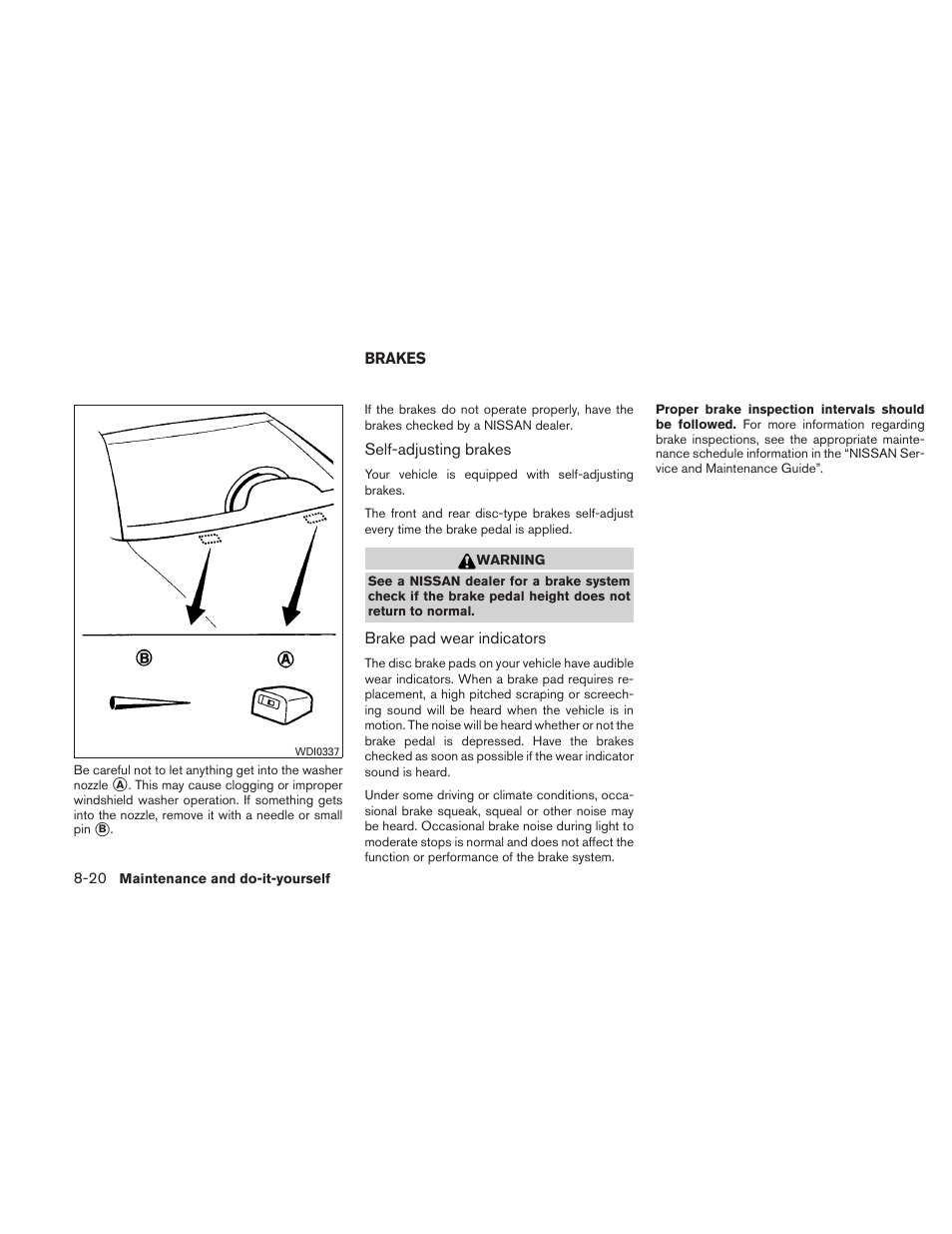 Brakes -20 | NISSAN 2010 Maxima - Owner's Manual User Manual | Page 399 / 458