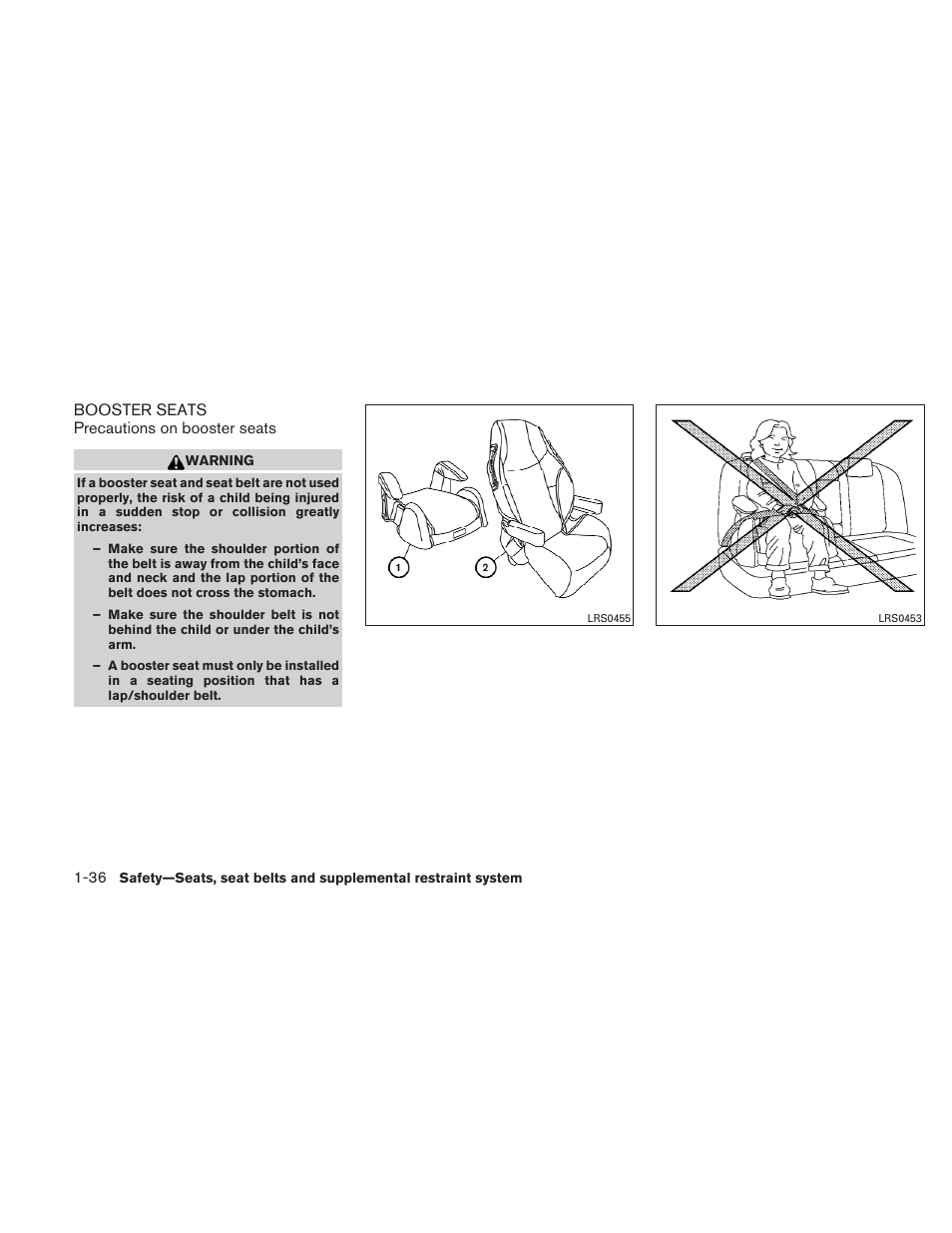 Booster seats -36 | NISSAN 2010 Maxima - Owner's Manual User Manual | Page 53 / 458