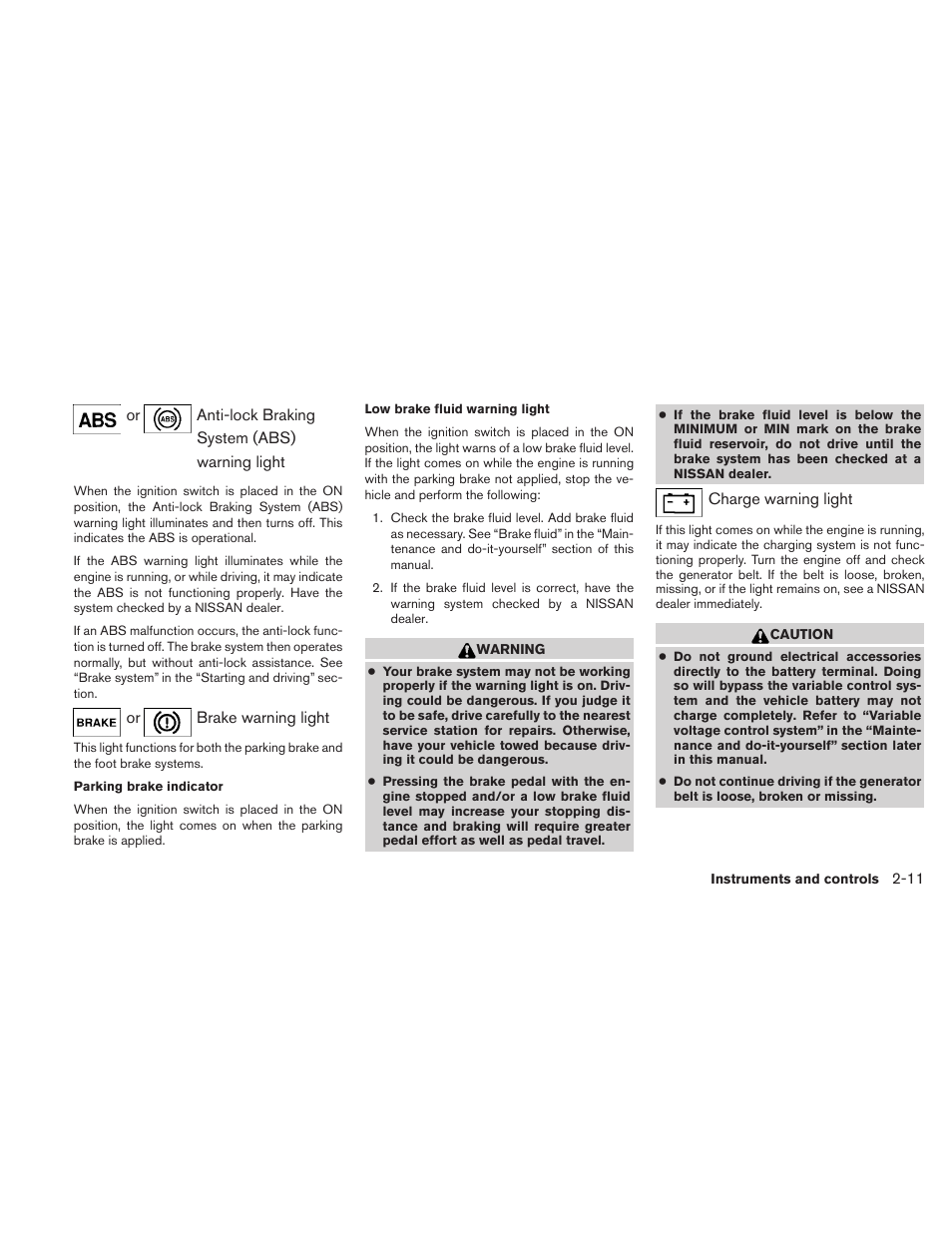 NISSAN 2010 Maxima - Owner's Manual User Manual | Page 84 / 458