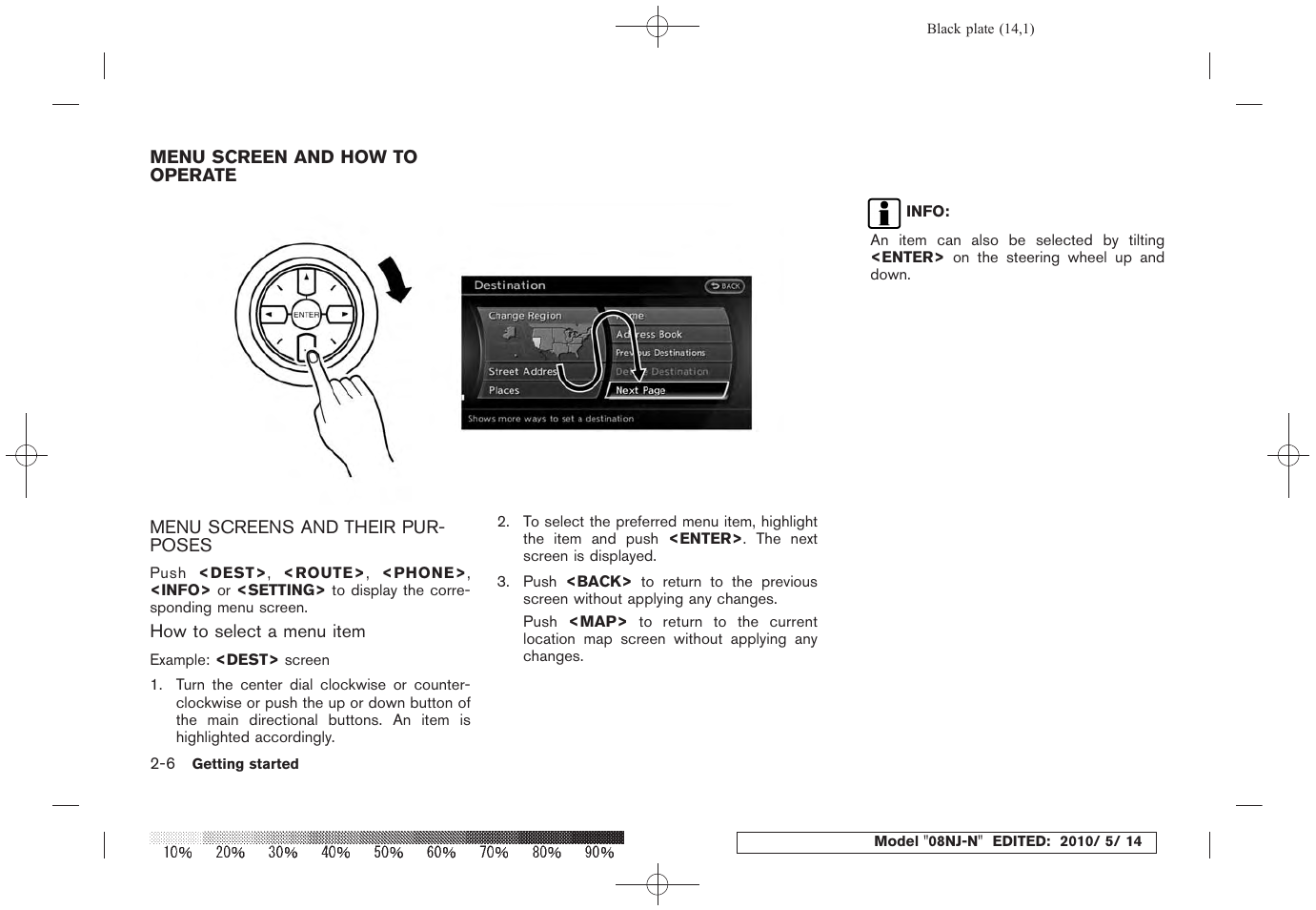 Menu screen and how to operate -6, Menu screens and their purposes -6 | NISSAN 2010 Maxima - Navigation System Owner's Manual User Manual | Page 13 / 241