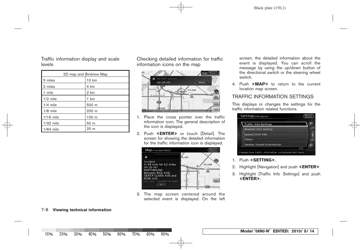Traffic information settings -8 | NISSAN 2010 Maxima - Navigation System Owner's Manual User Manual | Page 143 / 241