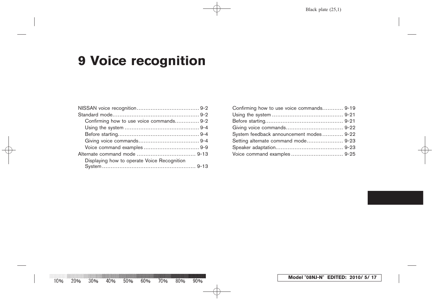 Voice recognition, Other settings, 9 voice recognition | NISSAN 2010 Maxima - Navigation System Owner's Manual User Manual | Page 170 / 241