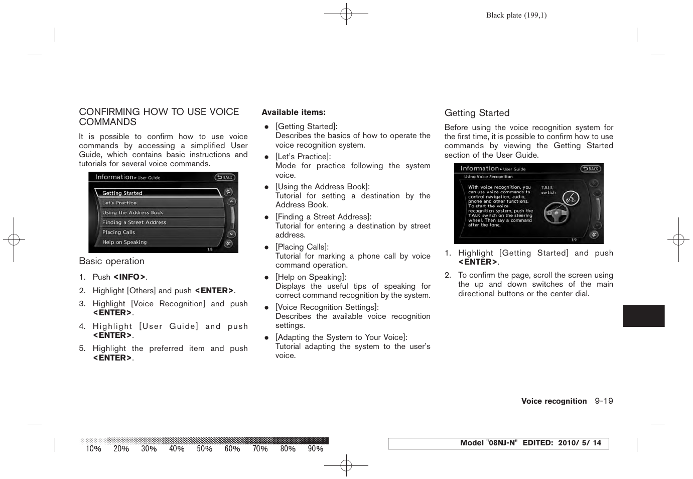 Confirming how to use voice commands -19 | NISSAN 2010 Maxima - Navigation System Owner's Manual User Manual | Page 188 / 241