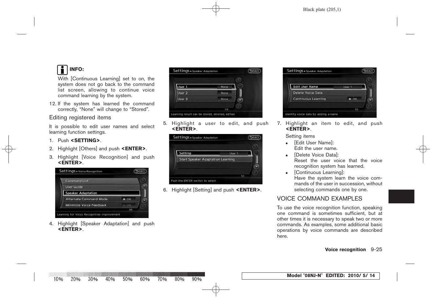 Voice command examples -25 | NISSAN 2010 Maxima - Navigation System Owner's Manual User Manual | Page 194 / 241