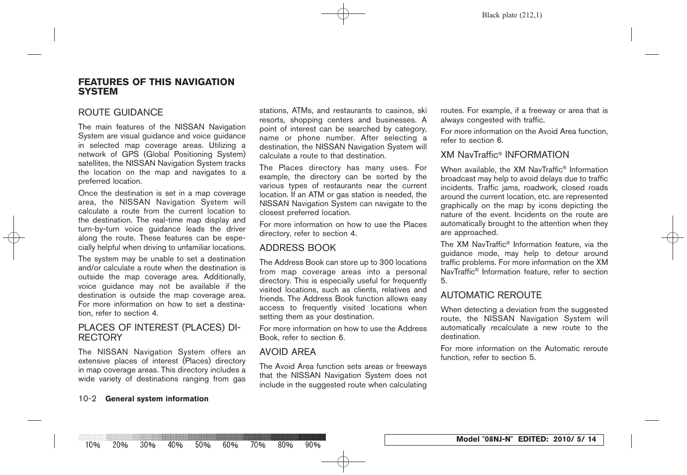 Features of this navigation system -2, Information -2, Automatic reroute -2 | NISSAN 2010 Maxima - Navigation System Owner's Manual User Manual | Page 201 / 241