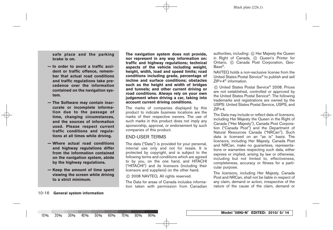 End-user terms -16 | NISSAN 2010 Maxima - Navigation System Owner's Manual User Manual | Page 215 / 241