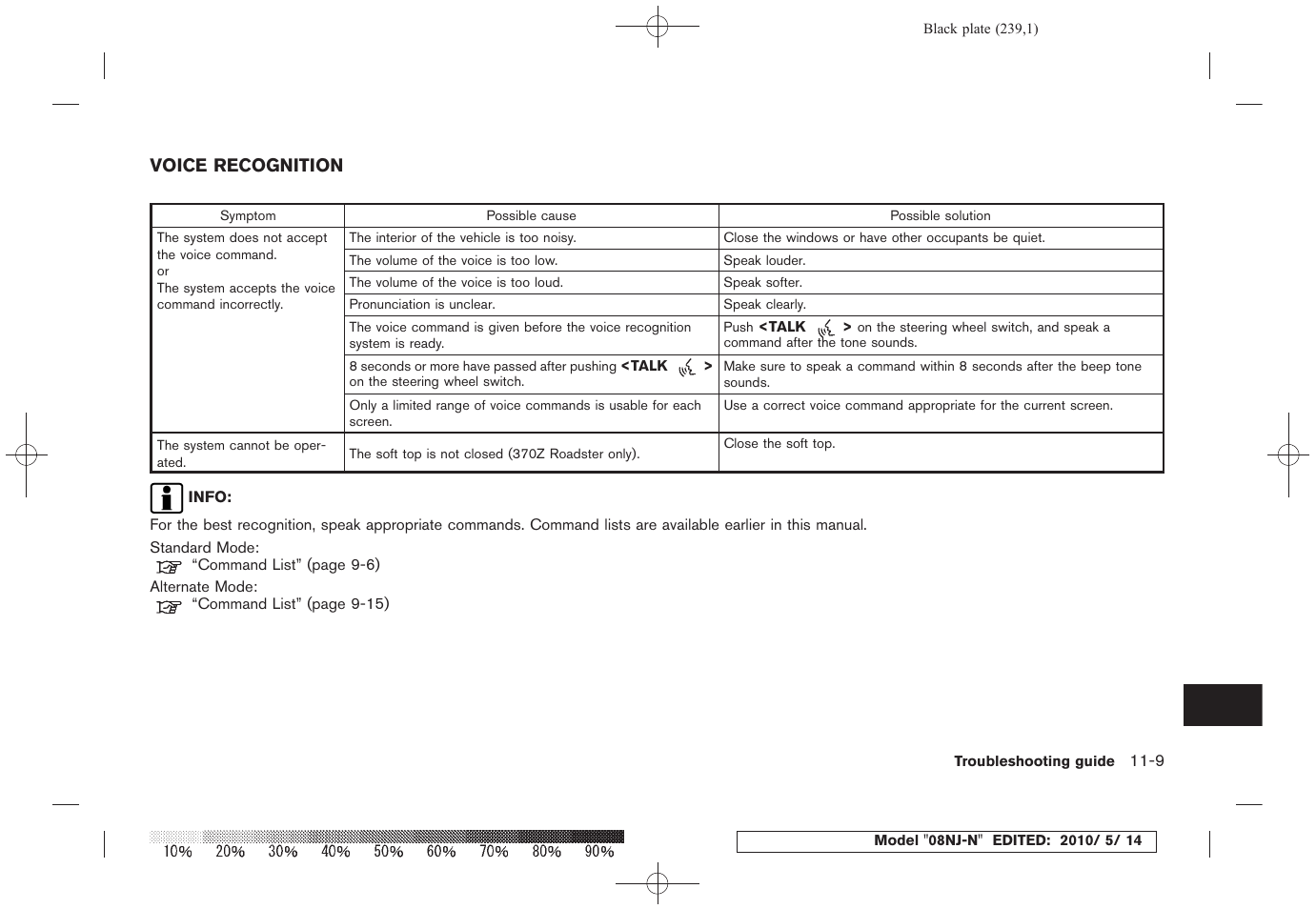 Voice recognition -9 | NISSAN 2010 Maxima - Navigation System Owner's Manual User Manual | Page 228 / 241