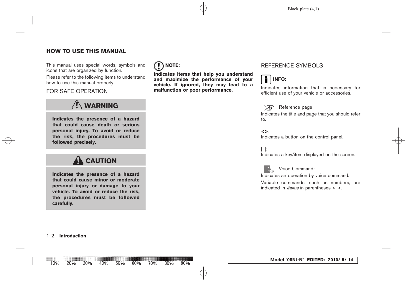 How to use this manual -2, For safe operation -2 reference symbols -2, Warning | Caution | NISSAN 2010 Maxima - Navigation System Owner's Manual User Manual | Page 5 / 241
