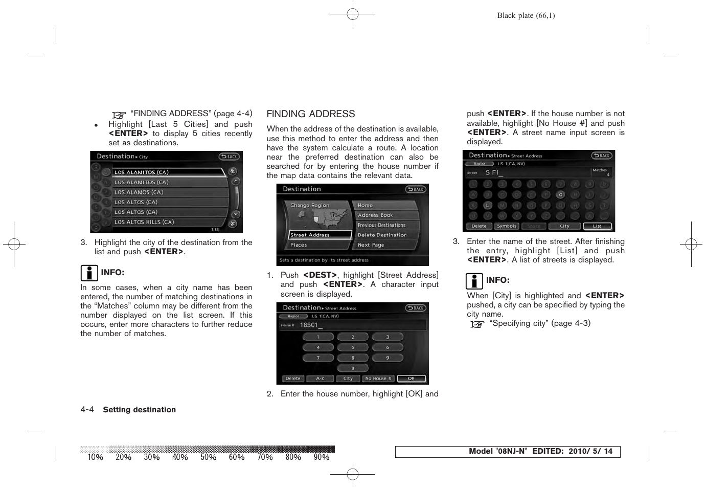 Finding address -4 | NISSAN 2010 Maxima - Navigation System Owner's Manual User Manual | Page 63 / 241