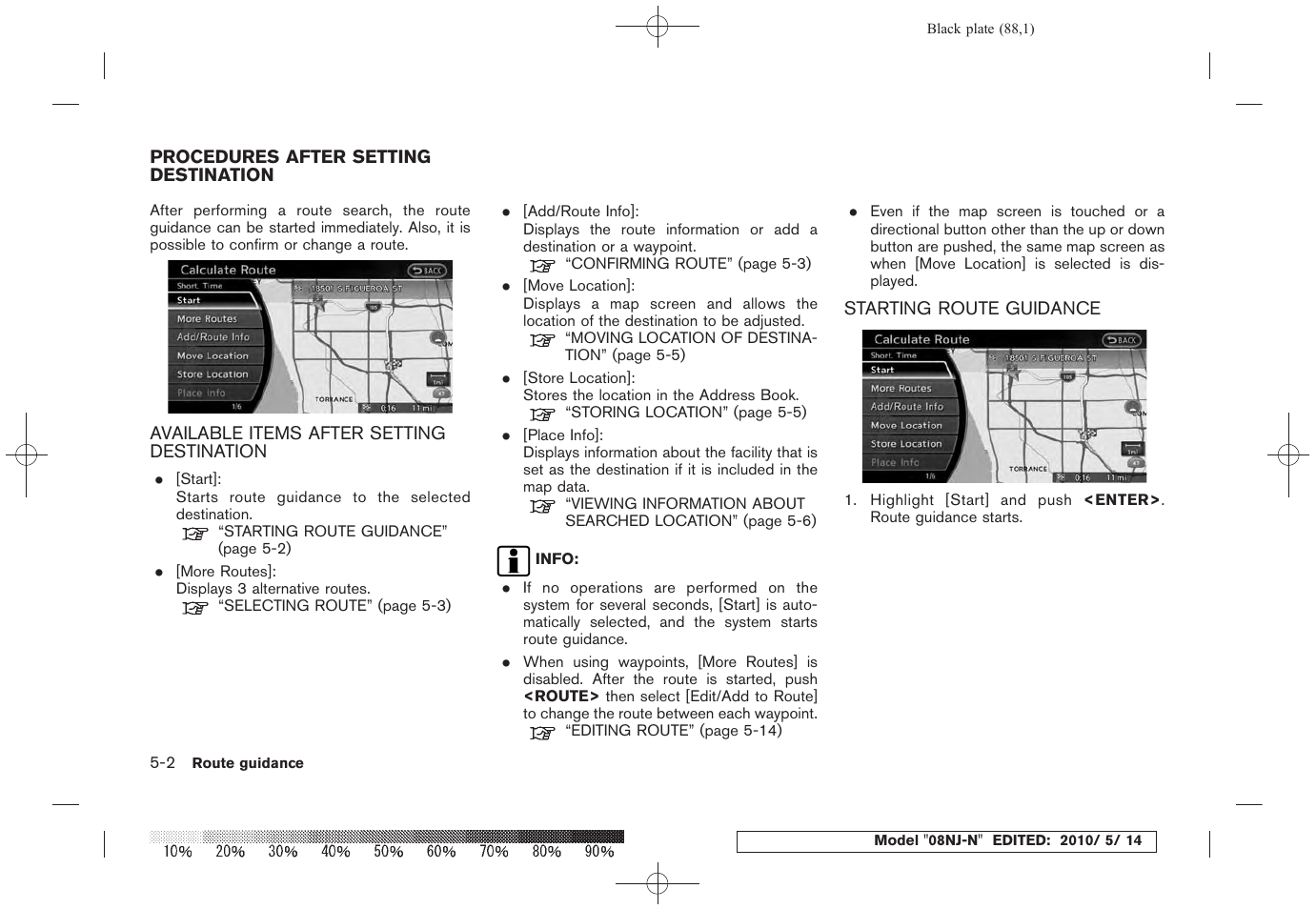 Procedures after setting destination -2 | NISSAN 2010 Maxima - Navigation System Owner's Manual User Manual | Page 83 / 241