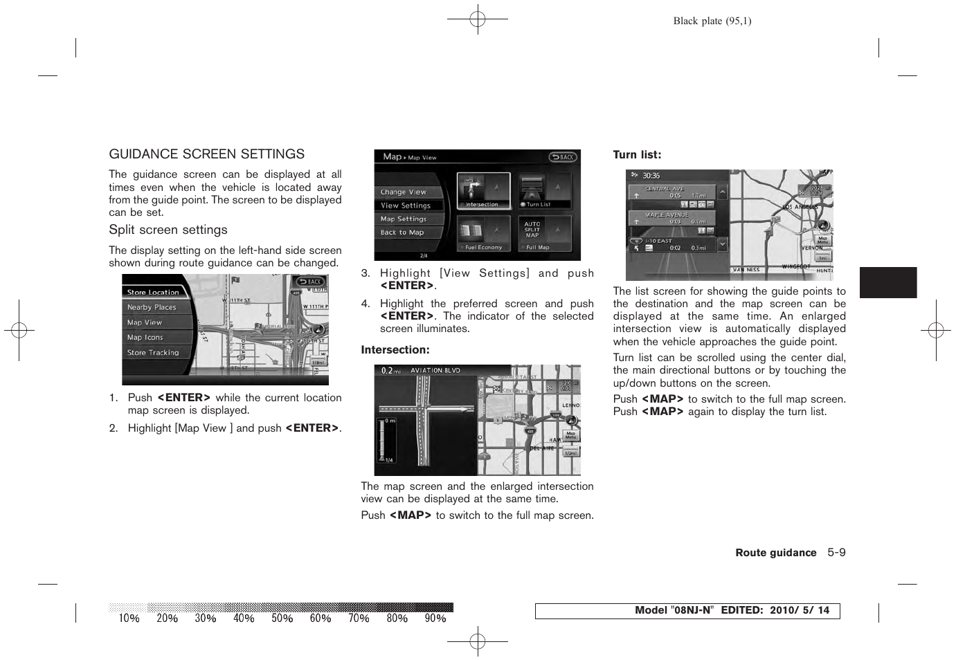 Guidance screen settings -9 | NISSAN 2010 Maxima - Navigation System Owner's Manual User Manual | Page 90 / 241