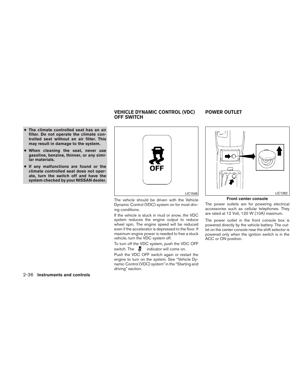 NISSAN 2011 Maxima - Owner's Manual User Manual | Page 107 / 454
