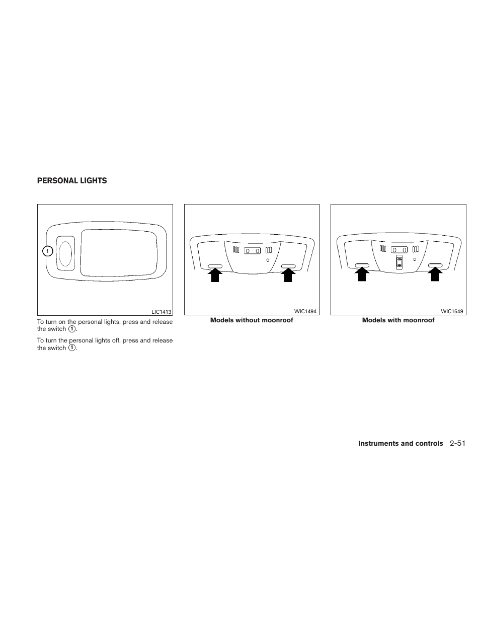 Personal lights -51 | NISSAN 2011 Maxima - Owner's Manual User Manual | Page 122 / 454
