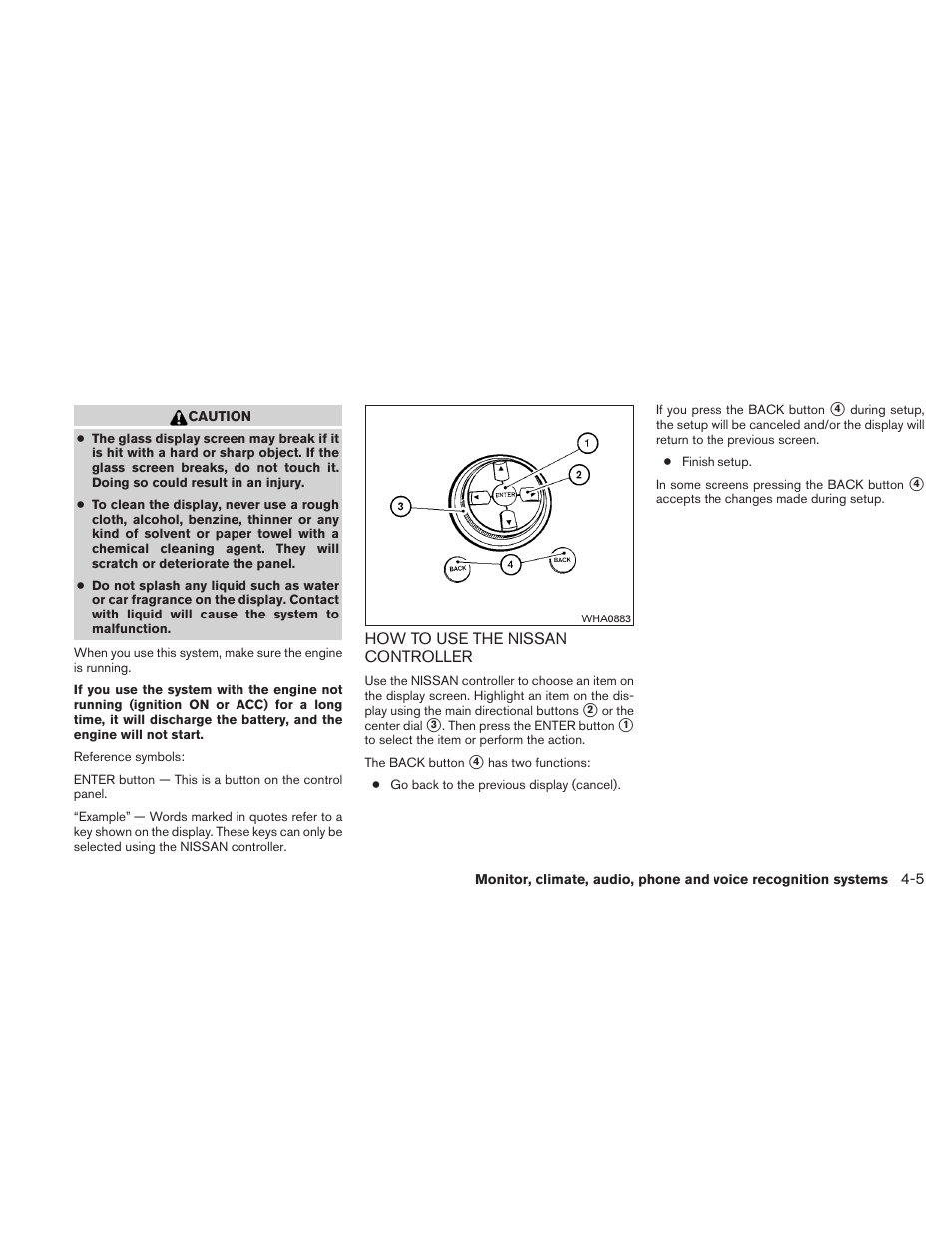How to use the nissan controller -5 | NISSAN 2011 Maxima - Owner's Manual User Manual | Page 164 / 454