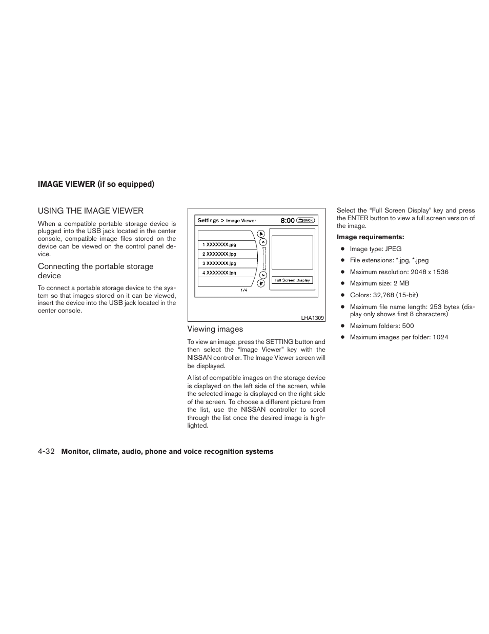 Image viewer (if so equipped) -32, Using the image viewer -32 | NISSAN 2011 Maxima - Owner's Manual User Manual | Page 191 / 454
