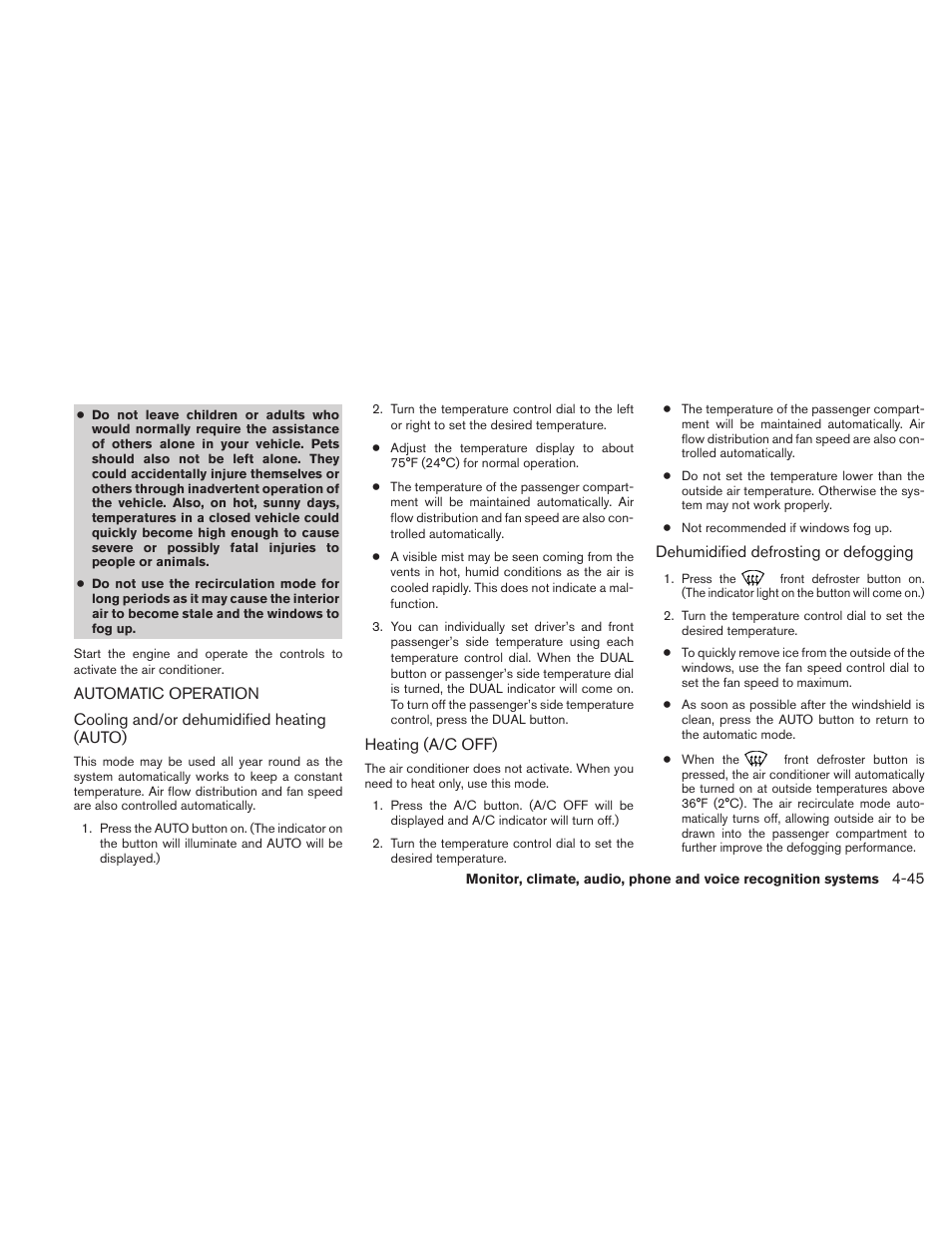 Automatic operation -45 | NISSAN 2011 Maxima - Owner's Manual User Manual | Page 204 / 454