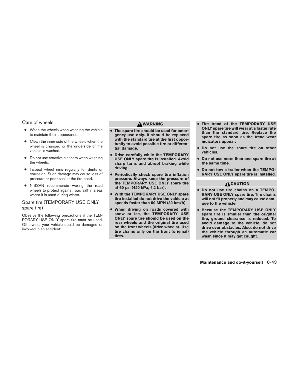 NISSAN 2011 Maxima - Owner's Manual User Manual | Page 416 / 454