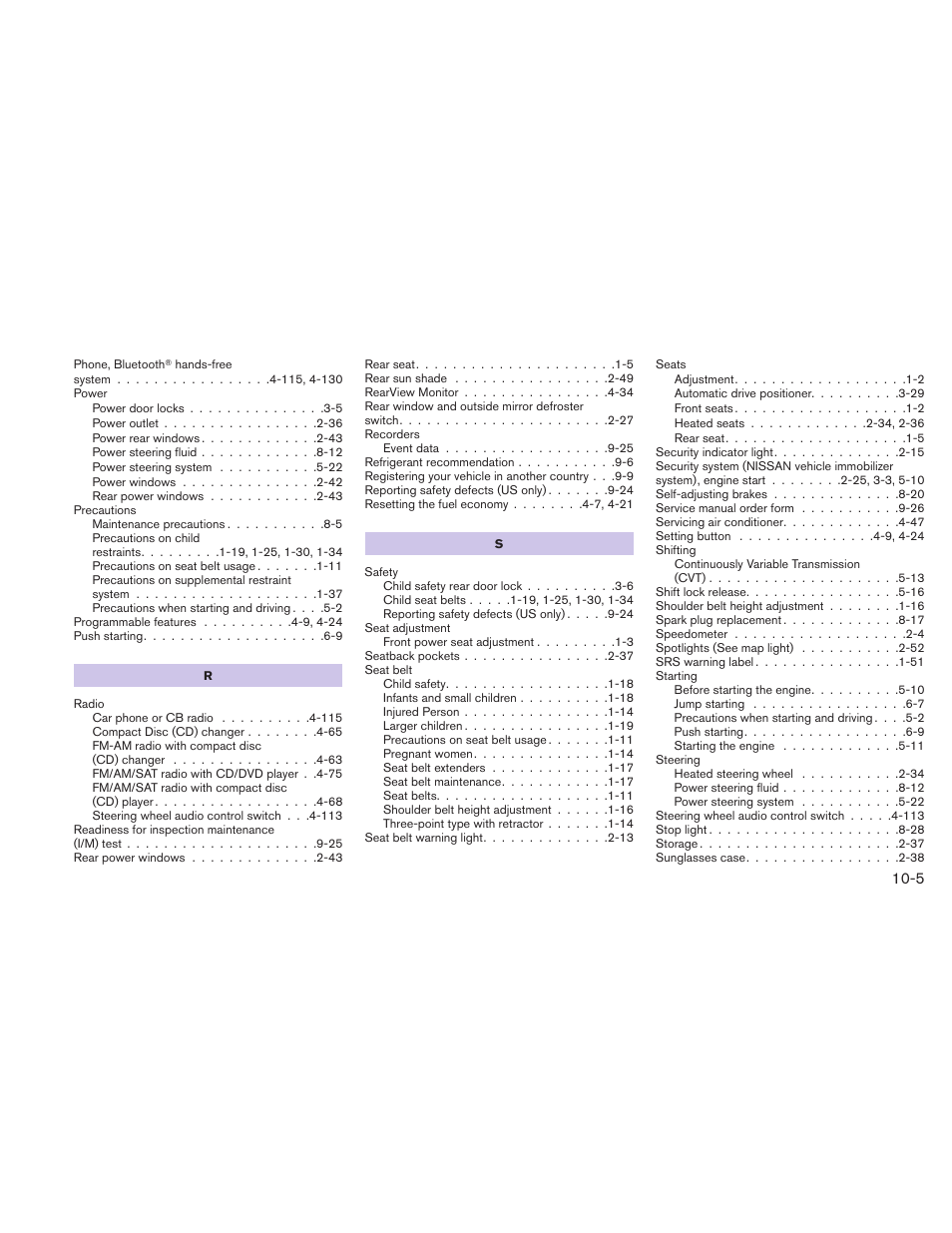NISSAN 2011 Maxima - Owner's Manual User Manual | Page 450 / 454