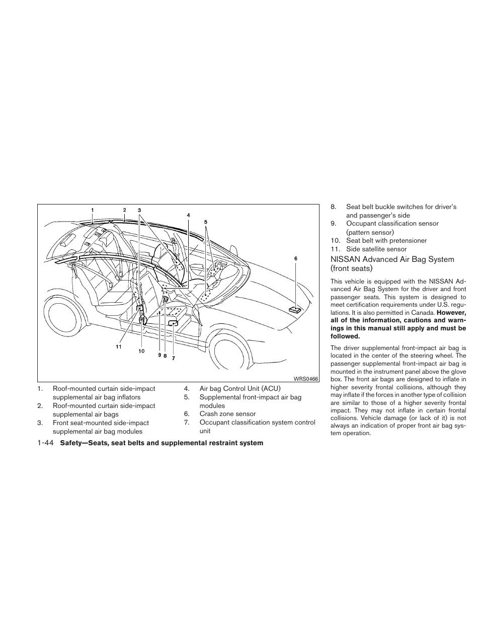 NISSAN 2011 Maxima - Owner's Manual User Manual | Page 61 / 454