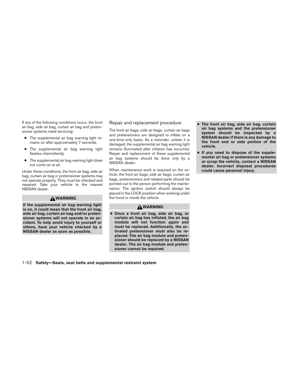 NISSAN 2011 Maxima - Owner's Manual User Manual | Page 69 / 454