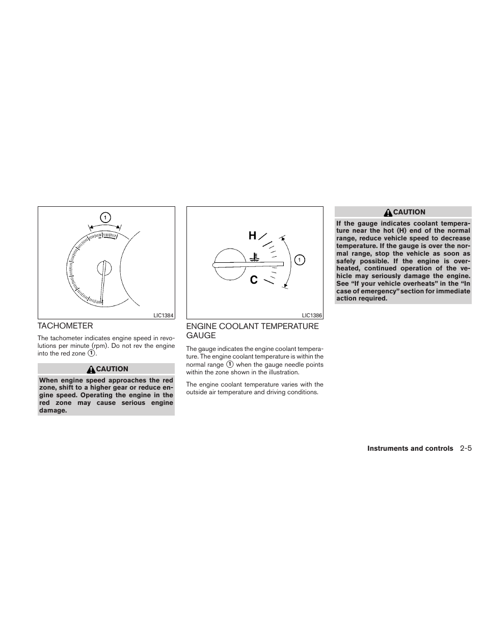 Tachometer -5 engine coolant temperature gauge -5 | NISSAN 2011 Maxima - Owner's Manual User Manual | Page 76 / 454