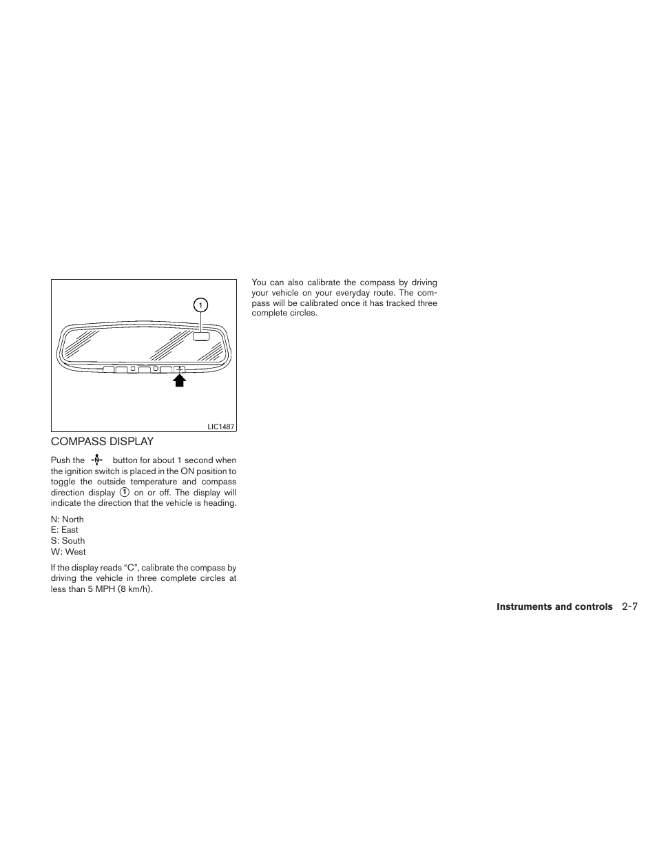 Compass display -7 | NISSAN 2011 Maxima - Owner's Manual User Manual | Page 78 / 454