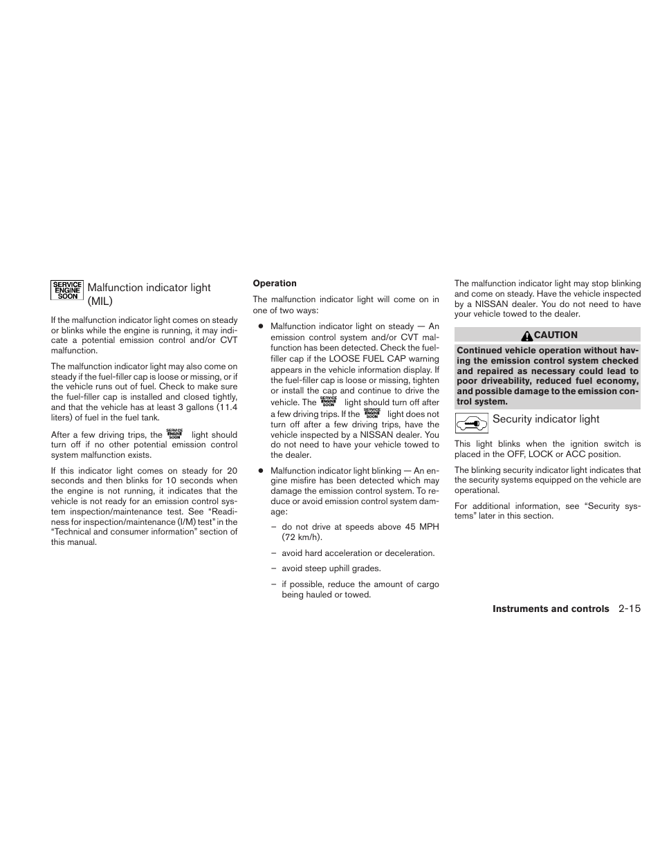NISSAN 2011 Maxima - Owner's Manual User Manual | Page 86 / 454
