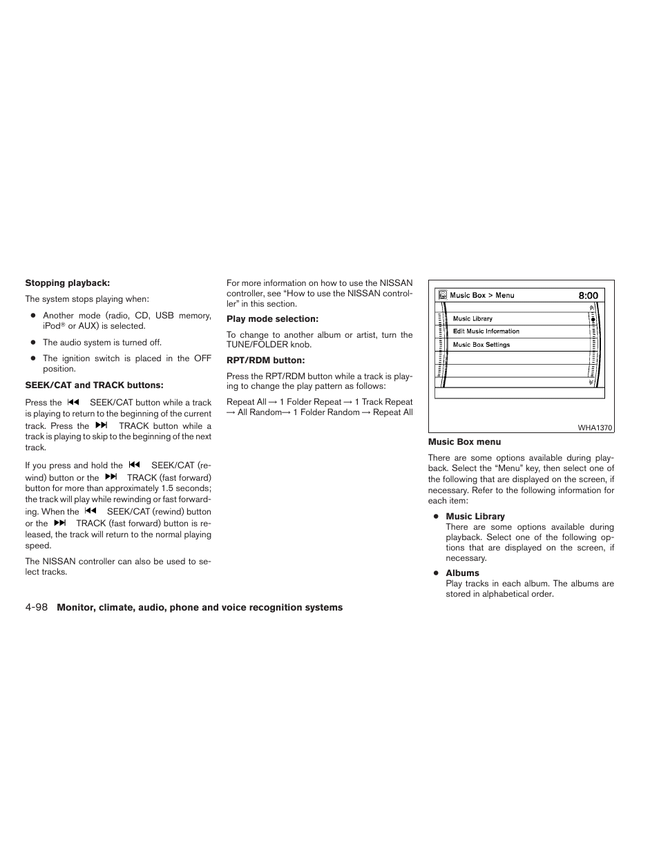 NISSAN 2012 Maxima - Owner's Manual User Manual | Page 259 / 450