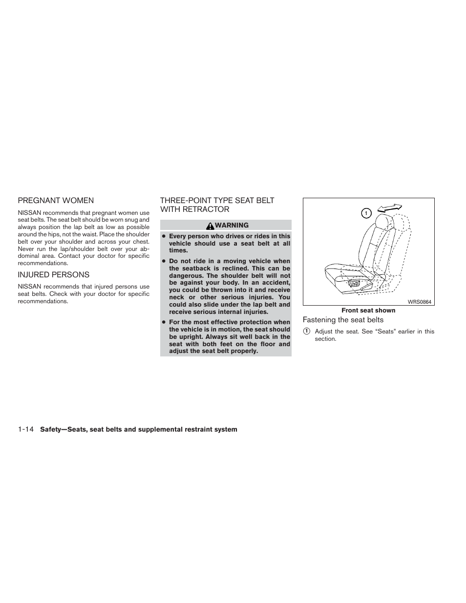 NISSAN 2012 Maxima - Owner's Manual User Manual | Page 31 / 450
