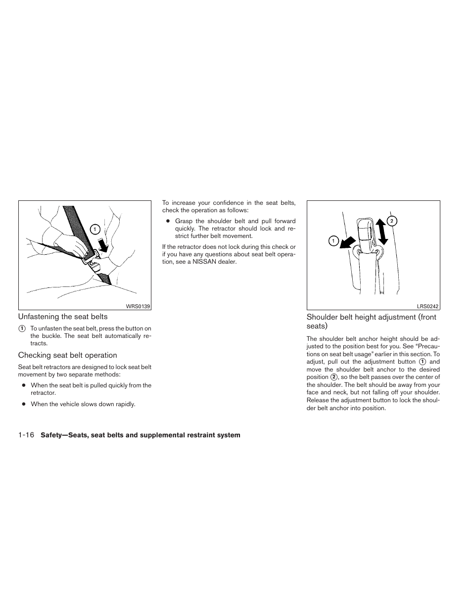 NISSAN 2012 Maxima - Owner's Manual User Manual | Page 33 / 450