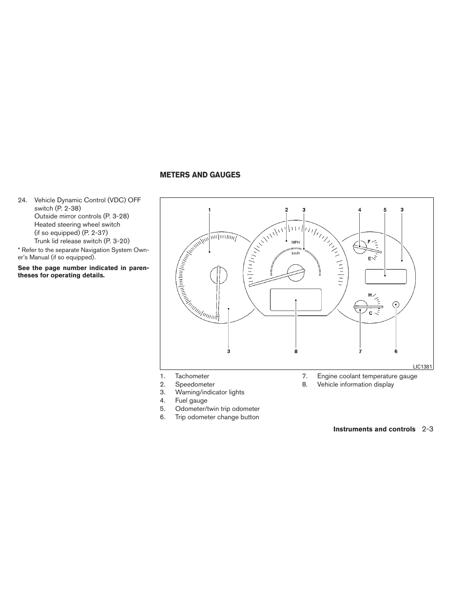 Meters and gauges -3 | NISSAN 2012 Maxima - Owner's Manual User Manual | Page 74 / 450