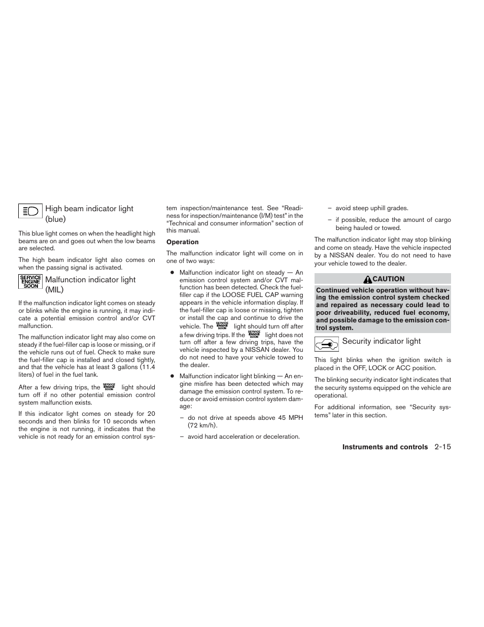 NISSAN 2012 Maxima - Owner's Manual User Manual | Page 86 / 450