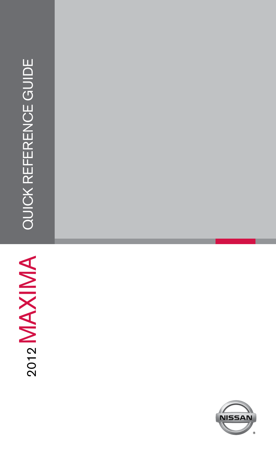 NISSAN 2012 Maxima - Quick Reference Guide User Manual | 20 pages