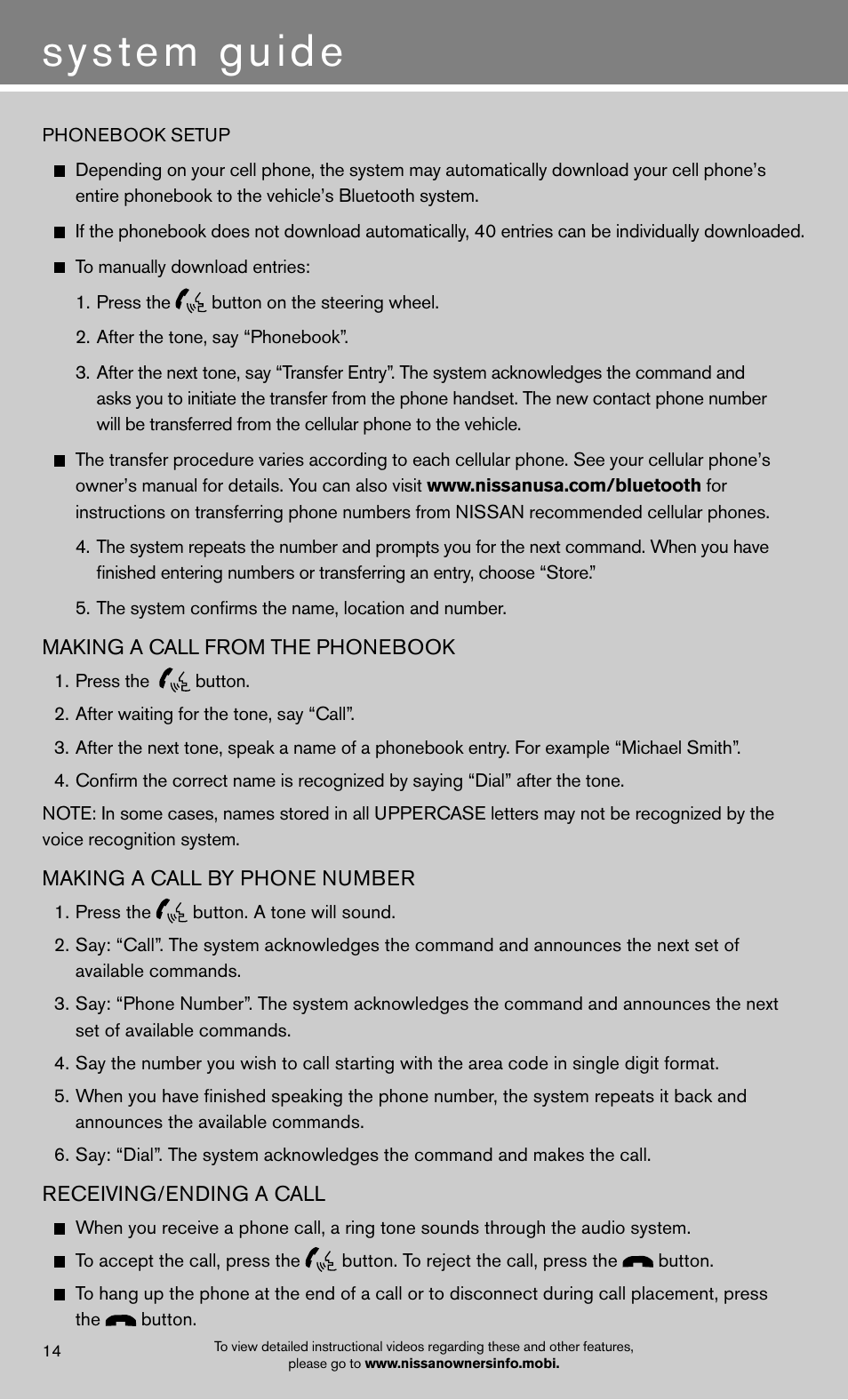 System guide | NISSAN 2012 Maxima - Quick Reference Guide User Manual | Page 16 / 20