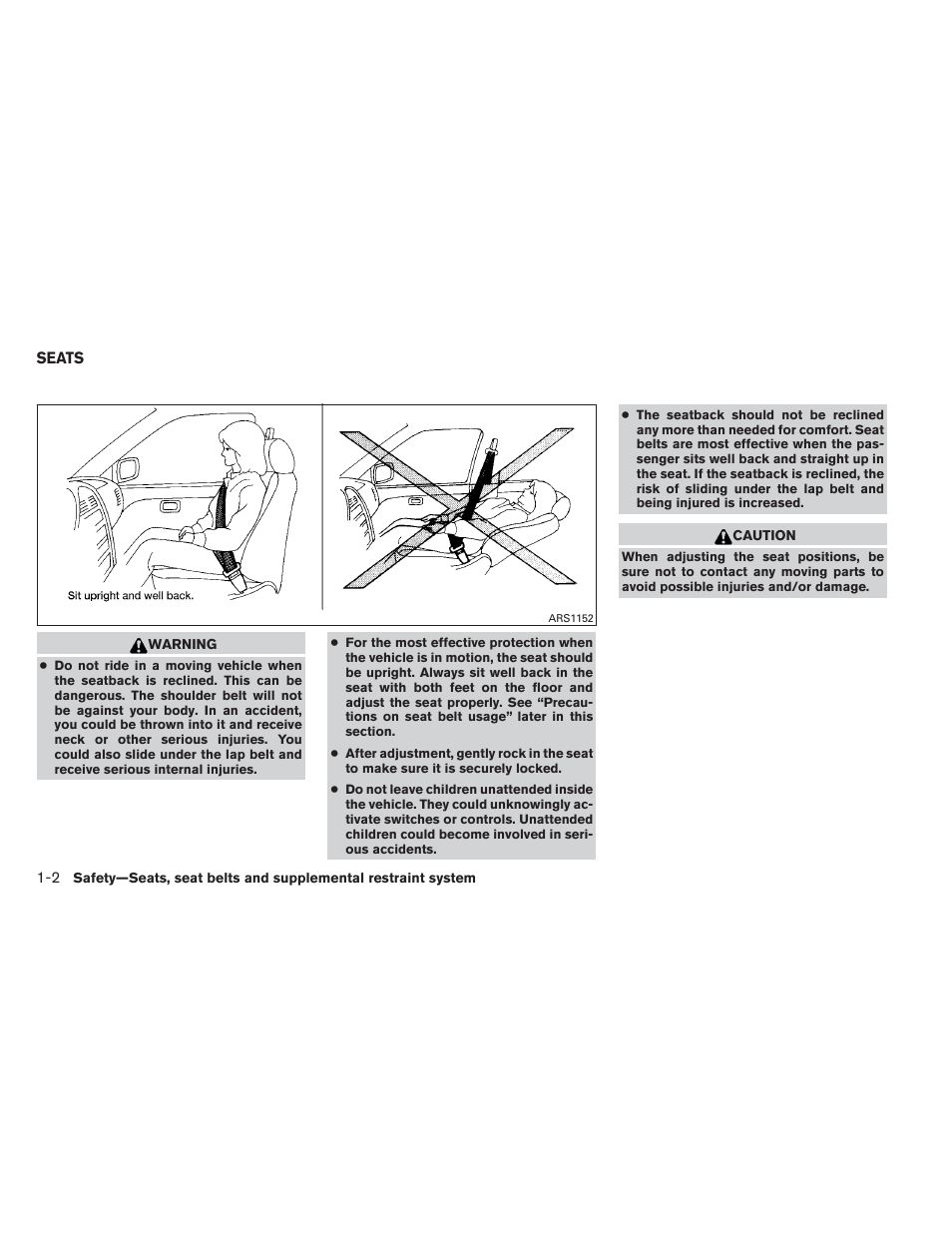 Seats -2 | NISSAN 2013 Maxima - Owner's Manual User Manual | Page 19 / 444
