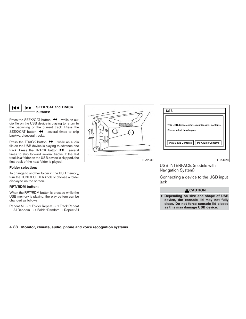 Usb interface (models with navigation system) -88 | NISSAN 2013 Maxima - Owner's Manual User Manual | Page 247 / 444
